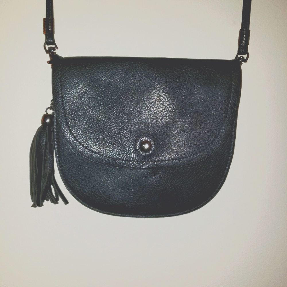 Small Black over the shoulder Purse with tassel